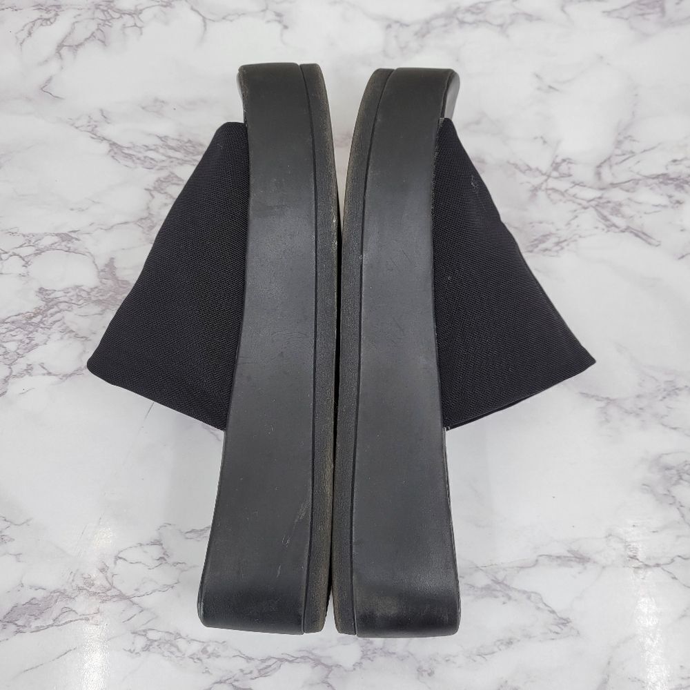 Faded Glory Vintage Y2K Women's Black Platform Slide Sandals - Picture 8 of 11
